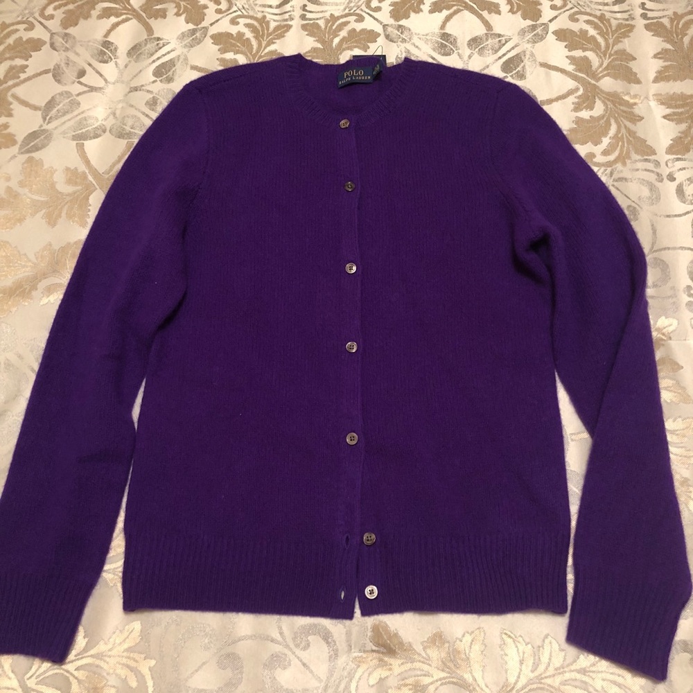 Polo Ralph Lauren Cashmere Purple Cardigan